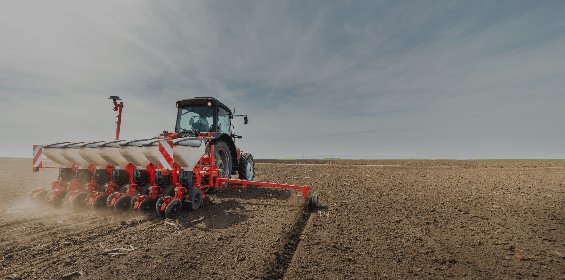 Farm equipment in a field
